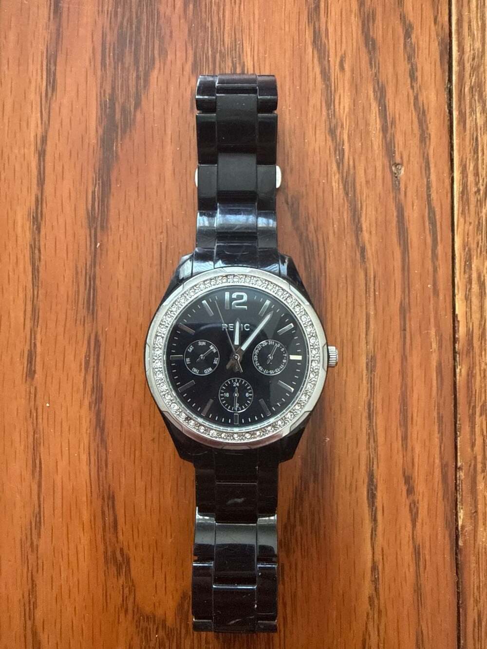 Relic by Fossil Women's Black Chronograph Watch with Crystal Bezel